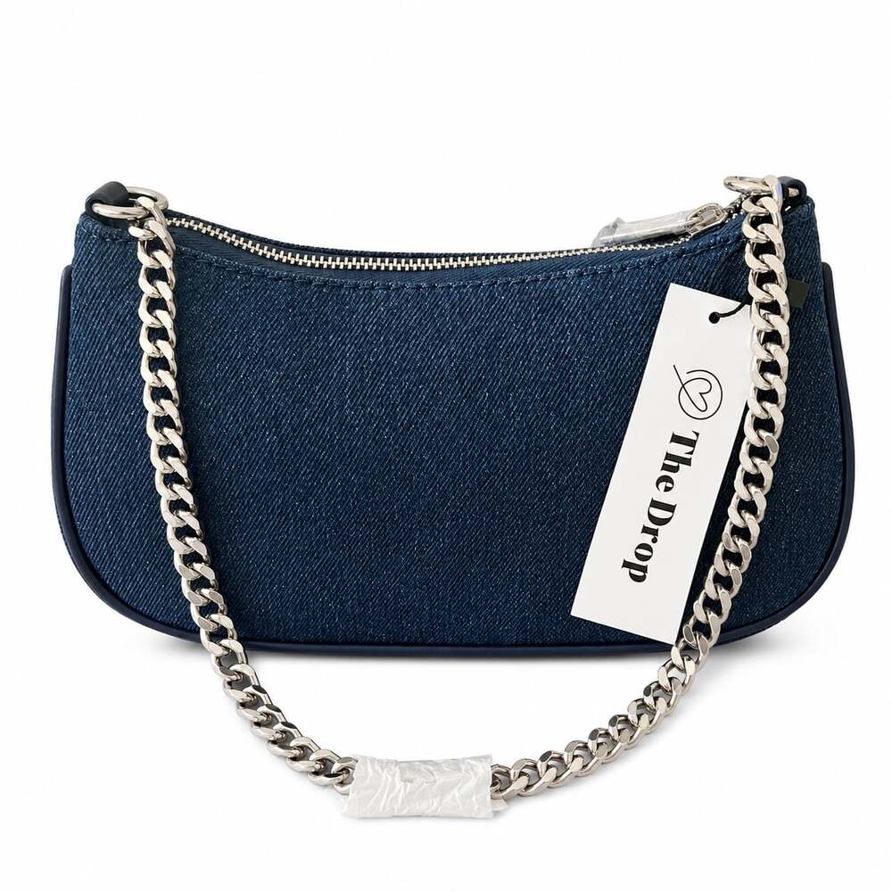 NWT The Drop Denim Small Shoulder Bag with Chain Strap